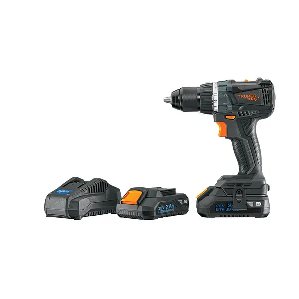 Taladro Atornillador 1/2", 20v, 2 Baterías 2ah, Truper Max