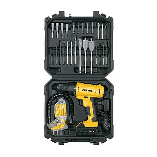 Juego Con Herramienta, Taladro, Atornillador 3/8", Pretul